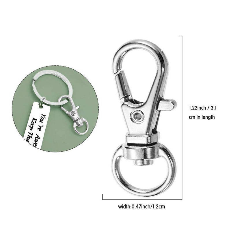 Oubaka 100Pcs Swivel Snap Hook,Stainless Steel Key Chain Clip Hooks Swivel Lanyard Snap Hook Keychain Hooks for Keychain Lanyard,Jewelry,DIY Crafts Supplies - Image 4